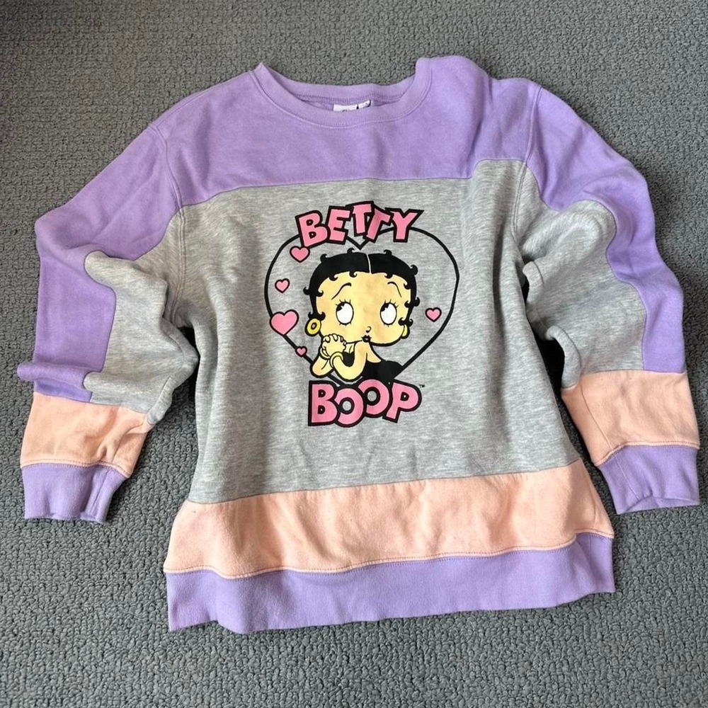 Betty Boop purple and grey sweatshirt
